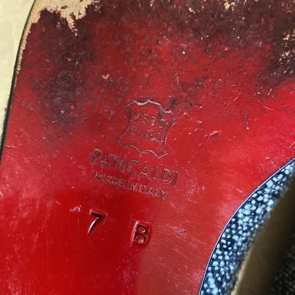 Pancaldi Gray Tweed Made in Italy Appliquéd Flats - Picture 11 of 11